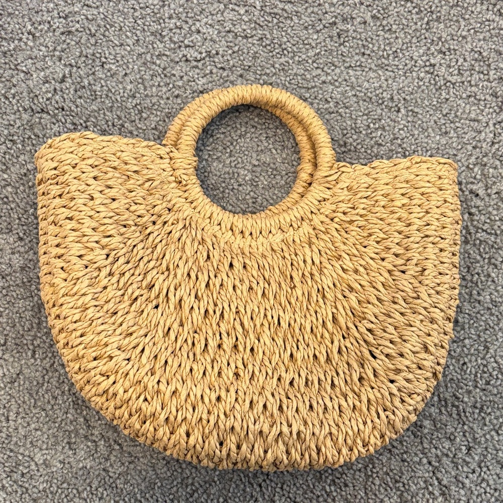 Chic Tan Woven Handbag
